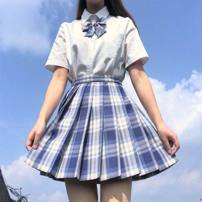 [Smoke ash] JK student suit jk genuine short skirt pleated skirt female college style sailor suit short sleeve basic version