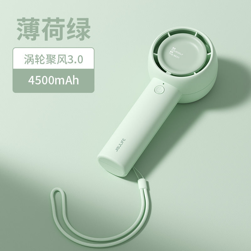 Jisu small fan handheld portable small portable rechargeable mini electric fan turbine bladeless fan