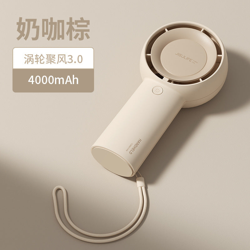 Jisu small fan handheld portable small portable rechargeable mini electric fan turbine bladeless fan