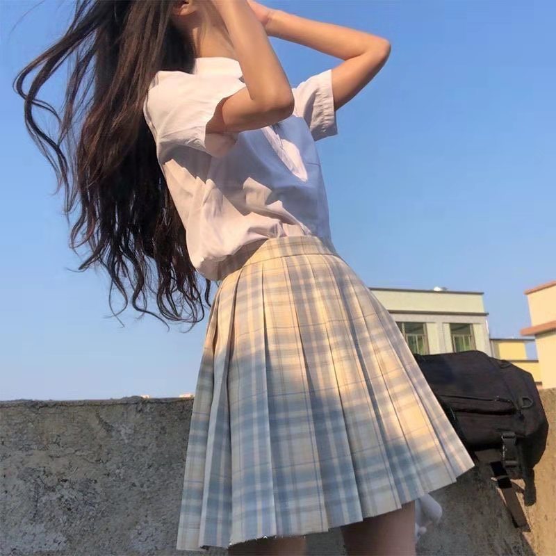 [Smoke ash] JK student suit jk genuine short skirt pleated skirt female college style sailor suit short sleeve basic version