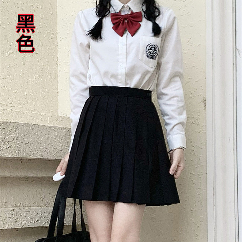 [Smoke ash] JK student suit jk genuine short skirt pleated skirt female college style sailor suit short sleeve basic version