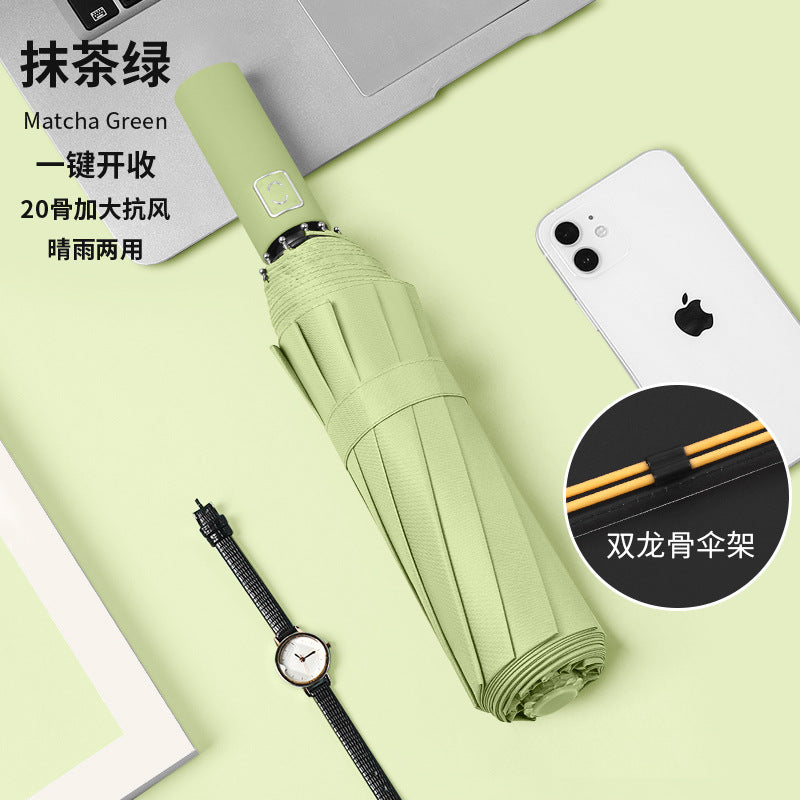 Fully automatic double large umbrella folding wholesale sunny and rainy dual-purpose umbrella sun umbrella sunshade umbrella 24 bone large umbrella