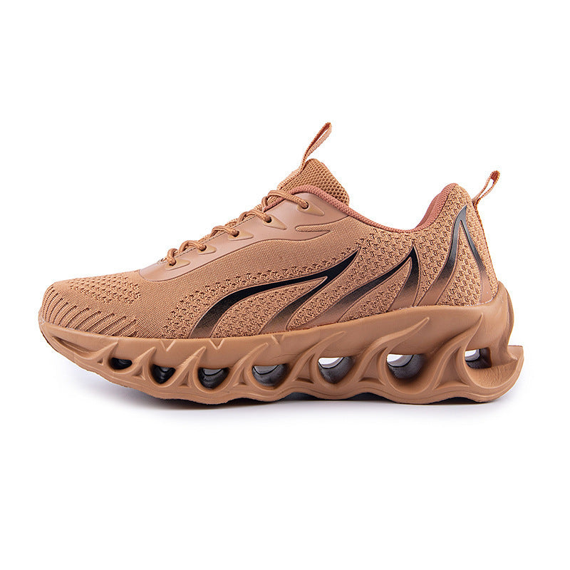 Sneakers Men's Shoes Cross-border Breathable Flyknit Sneakers Flame Fashion Trend Light Sole Running Shoes