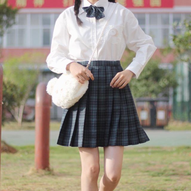 [Smoke ash] JK student suit jk genuine short skirt pleated skirt female college style sailor suit short sleeve basic version