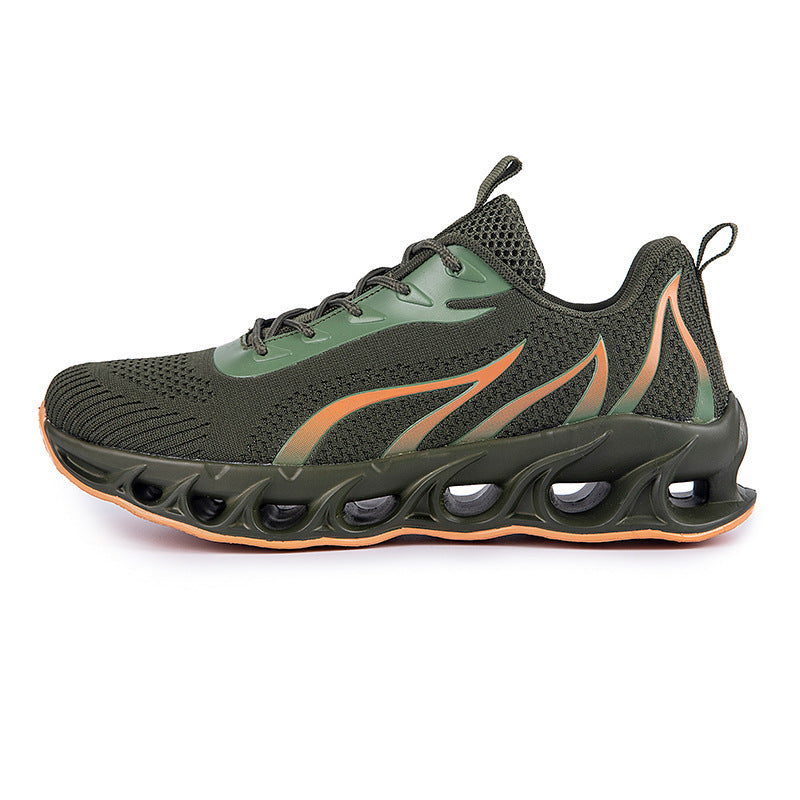 Sneakers Men's Shoes Cross-border Breathable Flyknit Sneakers Flame Fashion Trend Light Sole Running Shoes