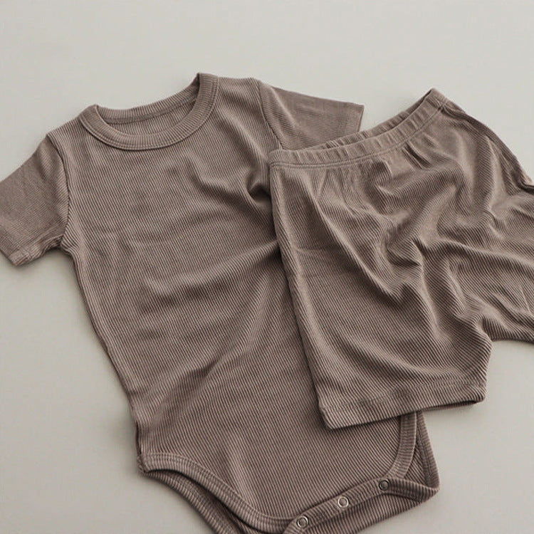 Baby Summer Romper Set — Modal Onesie Crawling Outfit for Newborns