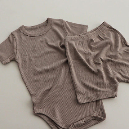 Baby Summer Romper Set — Modal Onesie Crawling Outfit for Newborns