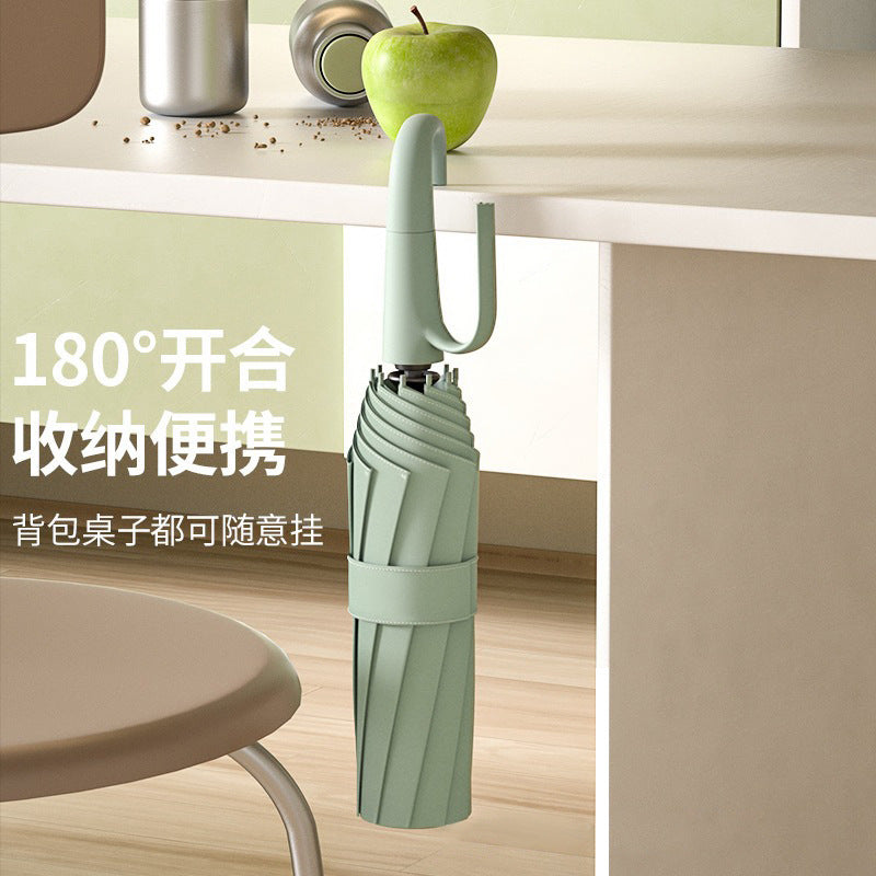 Sunny and rainy dual-purpose umbrella folding umbrella fully automatic buckle enlarged thickened multi-person outdoor anti-ultraviolet umbrella