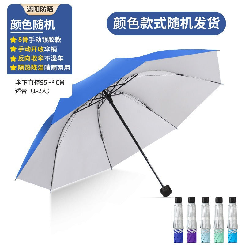 Sunny and rainy dual-purpose umbrella folding umbrella fully automatic buckle enlarged thickened multi-person outdoor anti-ultraviolet umbrella