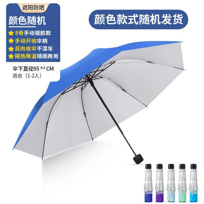 Sunny and rainy dual-purpose umbrella folding umbrella fully automatic buckle enlarged thickened multi-person outdoor anti-ultraviolet umbrella