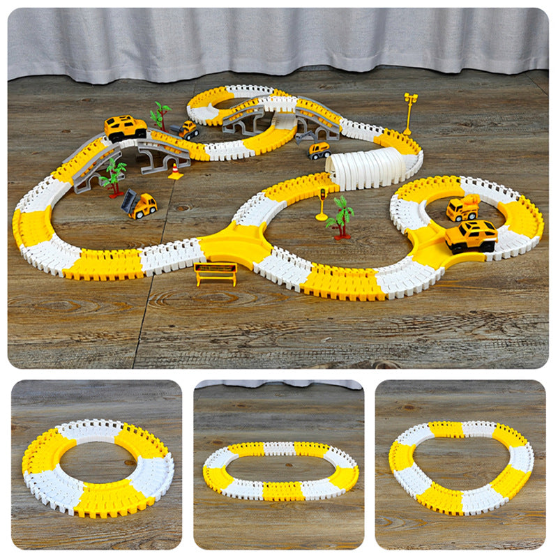 Track car toy car versatile engineering boy children's educational train car electric car adventure