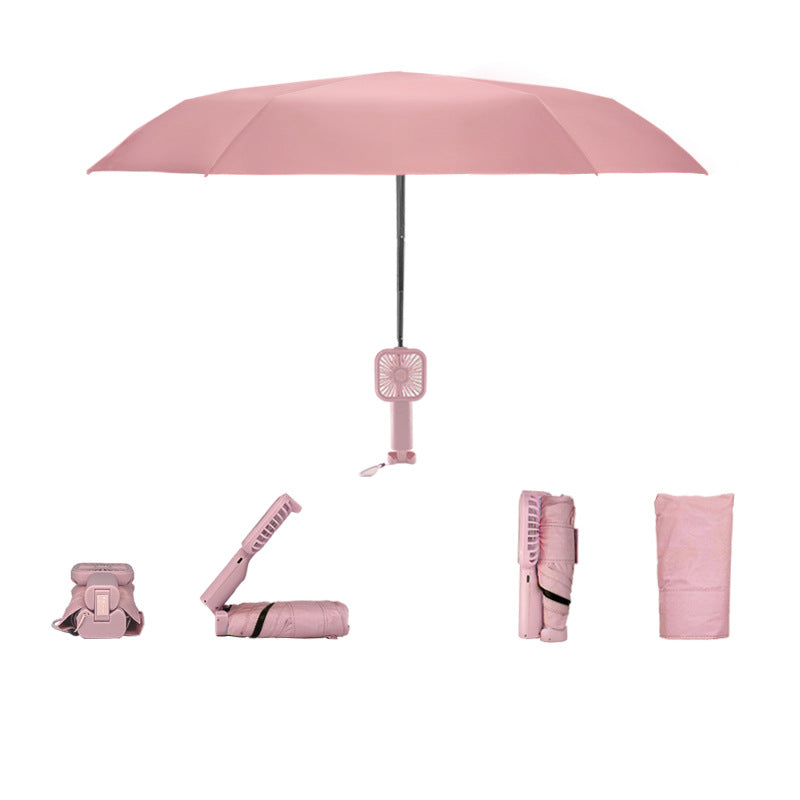 2022 new source manufacturer mini fan umbrella sunshade sunscreen anti-ultraviolet sun umbrella ultra-light folding umbrella