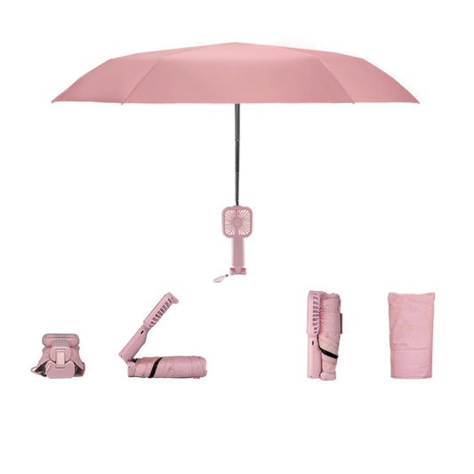 Mini Fan Umbrella — 2-in-1 UV Protection Sun Umbrella with Built-In Fan