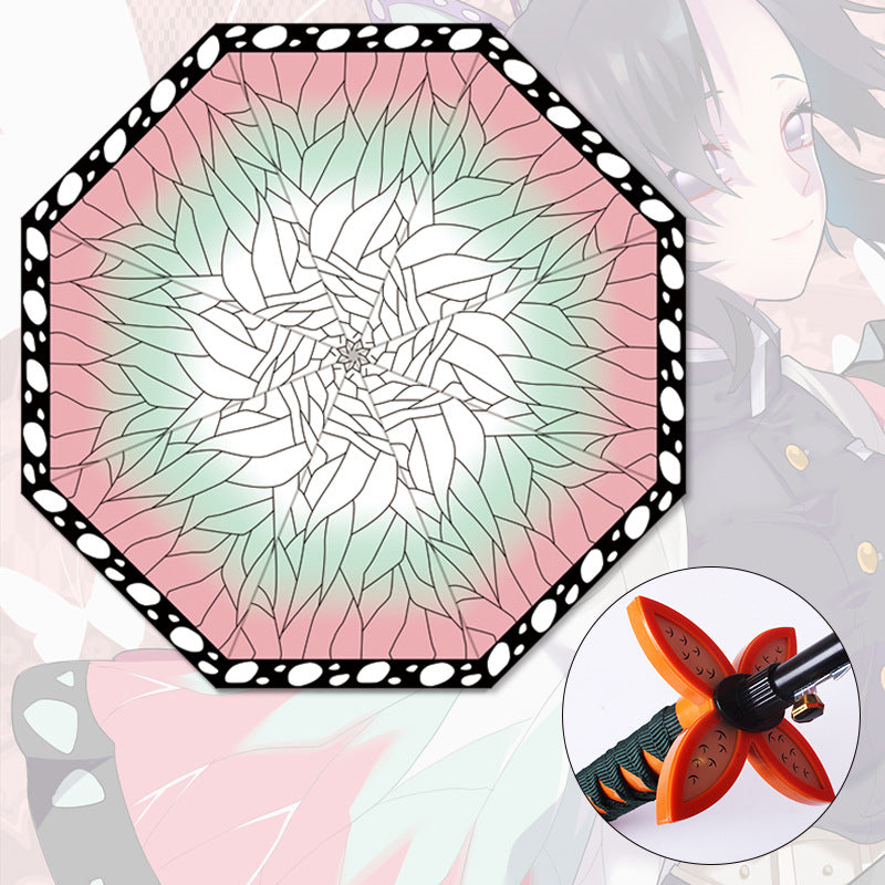 Anime umbrella long handle umbrella knife umbrella anime demon slayer sunny umbrella samurai personality creative umbrella parasol cos