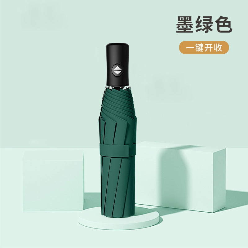 Umbrella automatic 24 rib umbrella wholesale large extra large sun umbrella anti-ultraviolet black plastic female sun protection umbrella factory