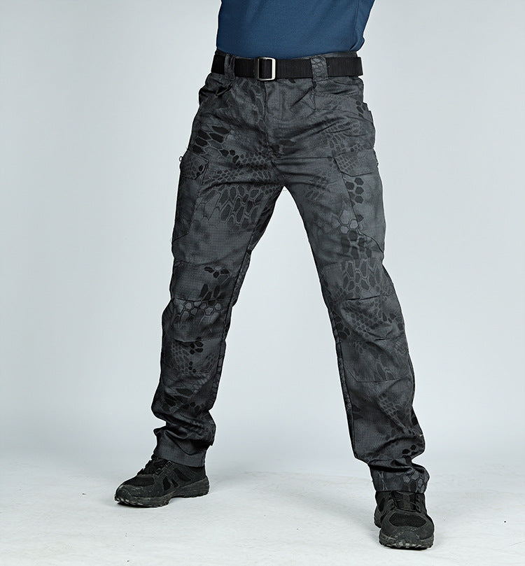 Tactical pants spring men's special forces camouflage pants overalls autumn outdoor multi-pocket pants wear-resistant IX7 military fan pants