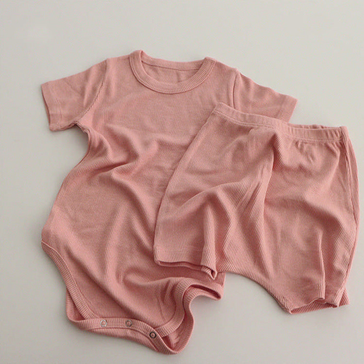 Baby Summer Romper Set — Modal Onesie Crawling Outfit for Newborns