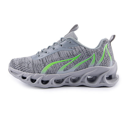 Men's Flame Print Flyknit Running Sneakers — Lightweight Fashion Shoes