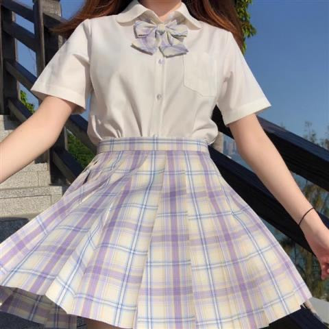 [Smoke ash] JK student suit jk genuine short skirt pleated skirt female college style sailor suit short sleeve basic version