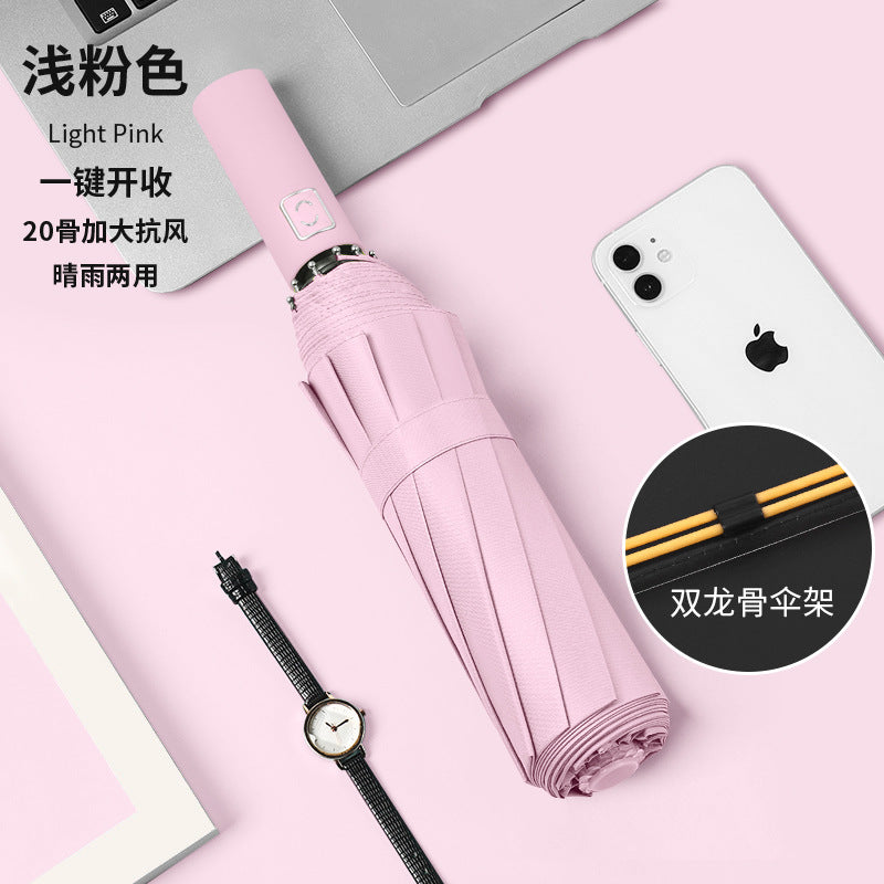 Fully automatic double large umbrella folding wholesale sunny and rainy dual-purpose umbrella sun umbrella sunshade umbrella 24 bone large umbrella