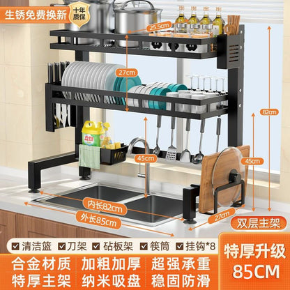 Kitchen Sink Drying Rack — Multifunctional Dish & Utensil Storage Rack