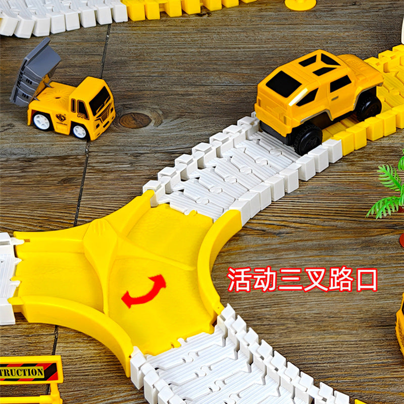 Track car toy car versatile engineering boy children's educational train car electric car adventure