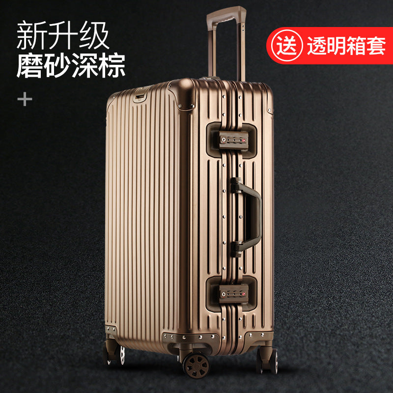 German all-aluminum magnesium alloy suitcase 20 inch boarding trolley case men and women metal travel case business suitcase gift
