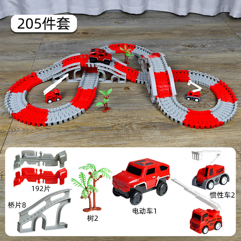 Track car toy car versatile engineering boy children's educational train car electric car adventure