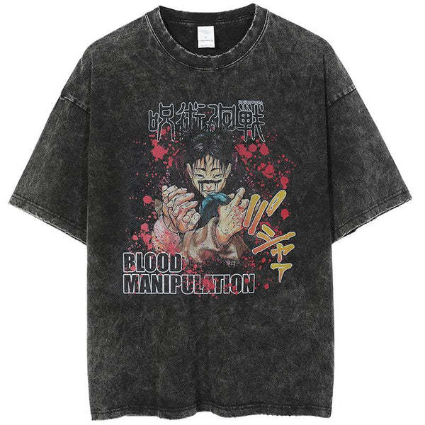 Anime Jujutsu Kaisen T Shirt Vintage Washed T-shirt Gojo Sat