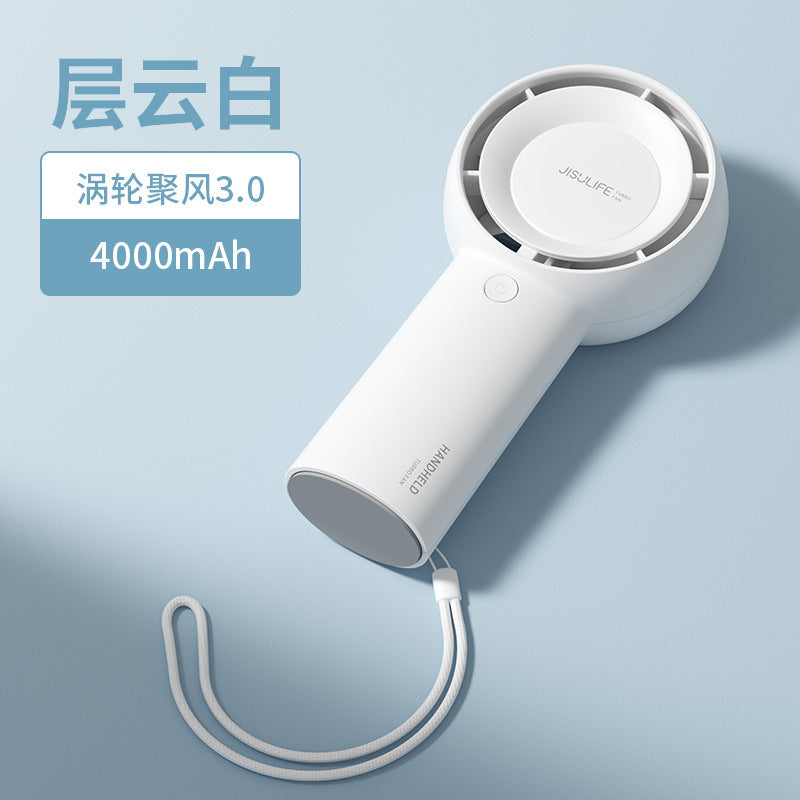 Jisu small fan handheld portable small portable rechargeable mini electric fan turbine bladeless fan