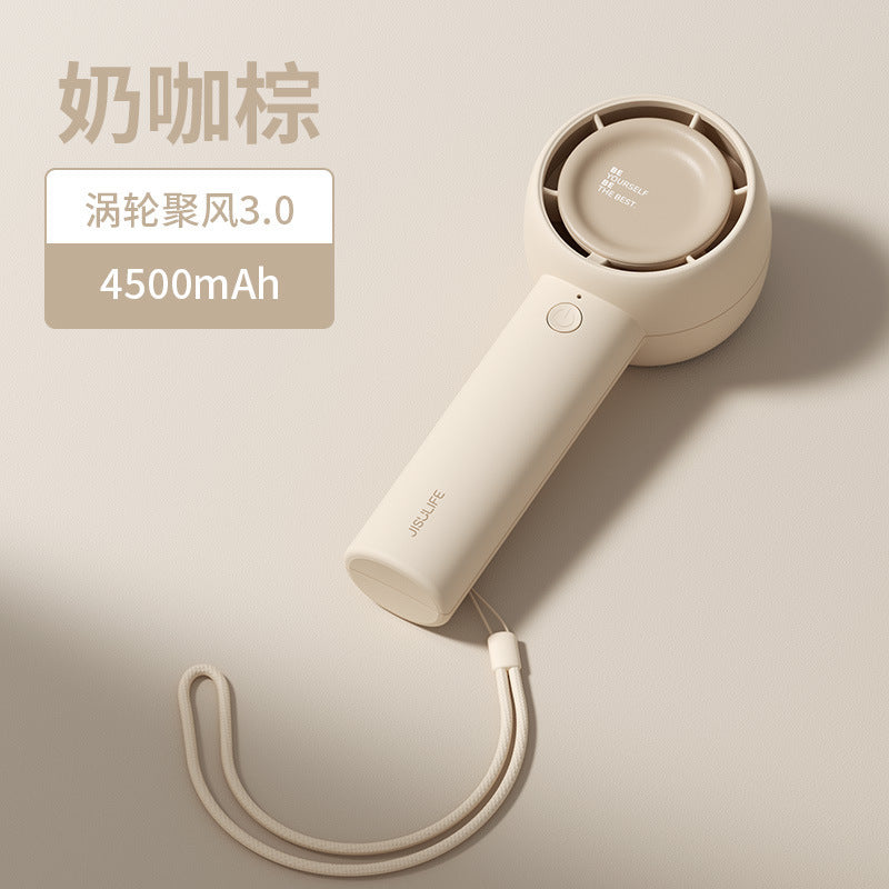 Jisu small fan handheld portable small portable rechargeable mini electric fan turbine bladeless fan