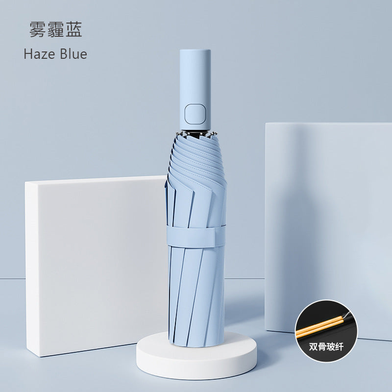 Umbrella automatic 24 rib umbrella wholesale large extra large sun umbrella anti-ultraviolet black plastic female sun protection umbrella factory