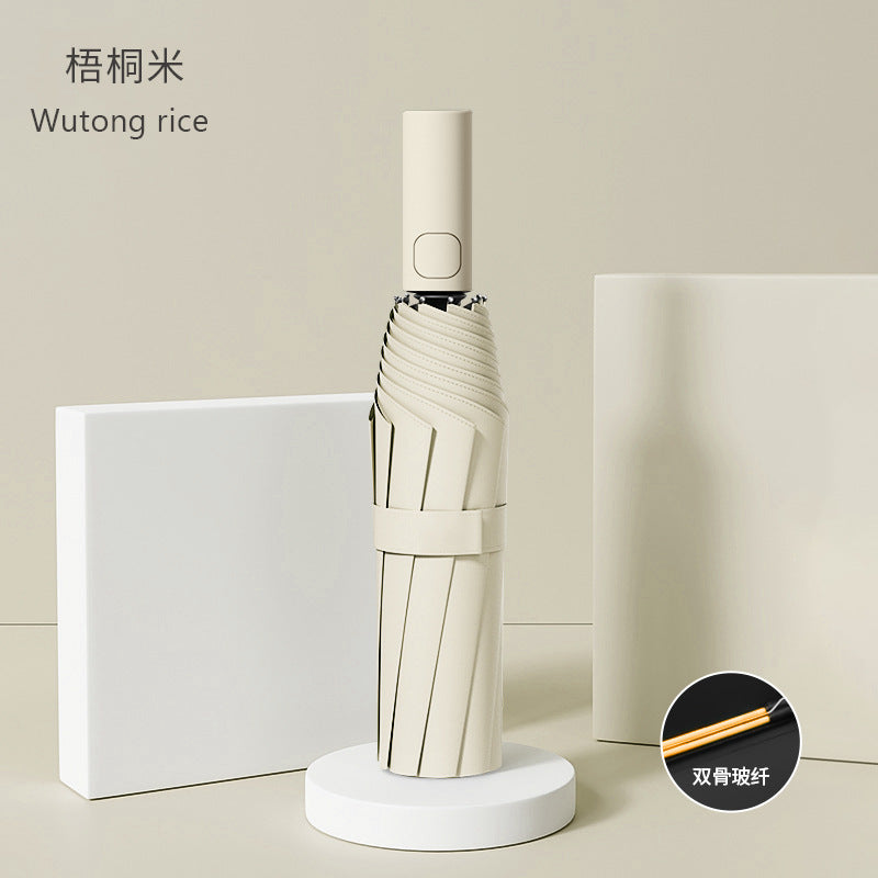 Umbrella automatic 24 rib umbrella wholesale large extra large sun umbrella anti-ultraviolet black plastic female sun protection umbrella factory