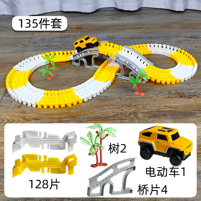 Track car toy car versatile engineering boy children's educational train car electric car adventure
