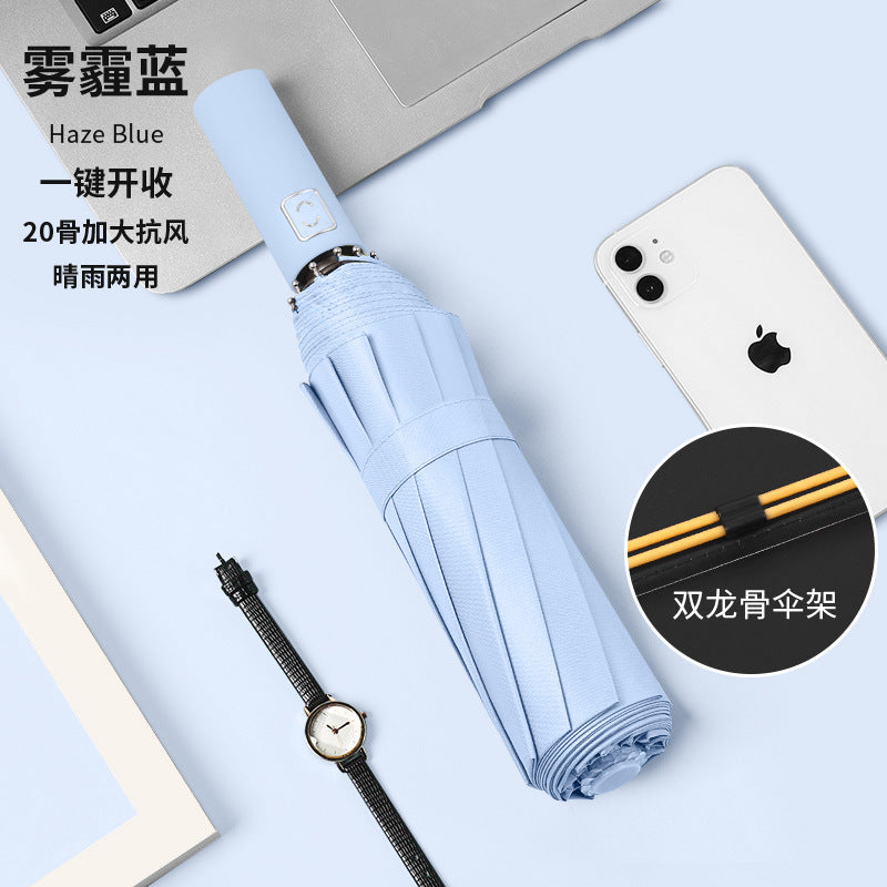 Fully automatic double large umbrella folding wholesale sunny and rainy dual-purpose umbrella sun umbrella sunshade umbrella 24 bone large umbrella