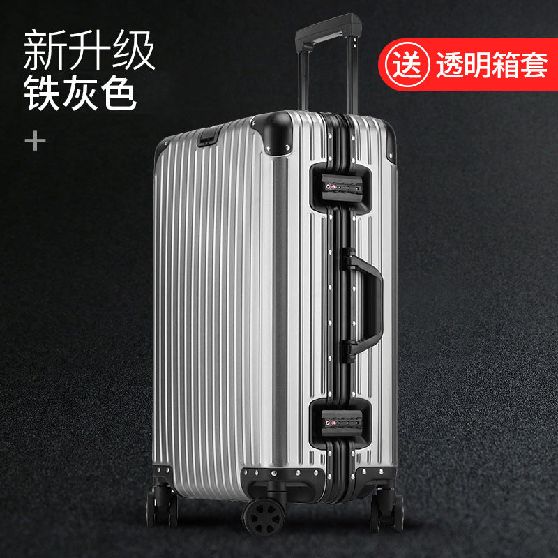 German all-aluminum magnesium alloy suitcase 20 inch boarding trolley case men and women metal travel case business suitcase gift