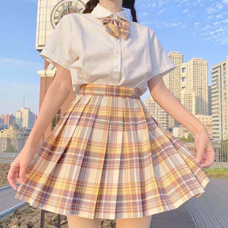 [Smoke ash] JK student suit jk genuine short skirt pleated skirt female college style sailor suit short sleeve basic version