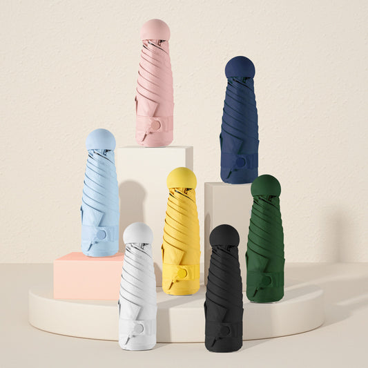Mini Capsule Umbrella — 5-Fold Ultra-Light UV Protection Pocket Umbrella