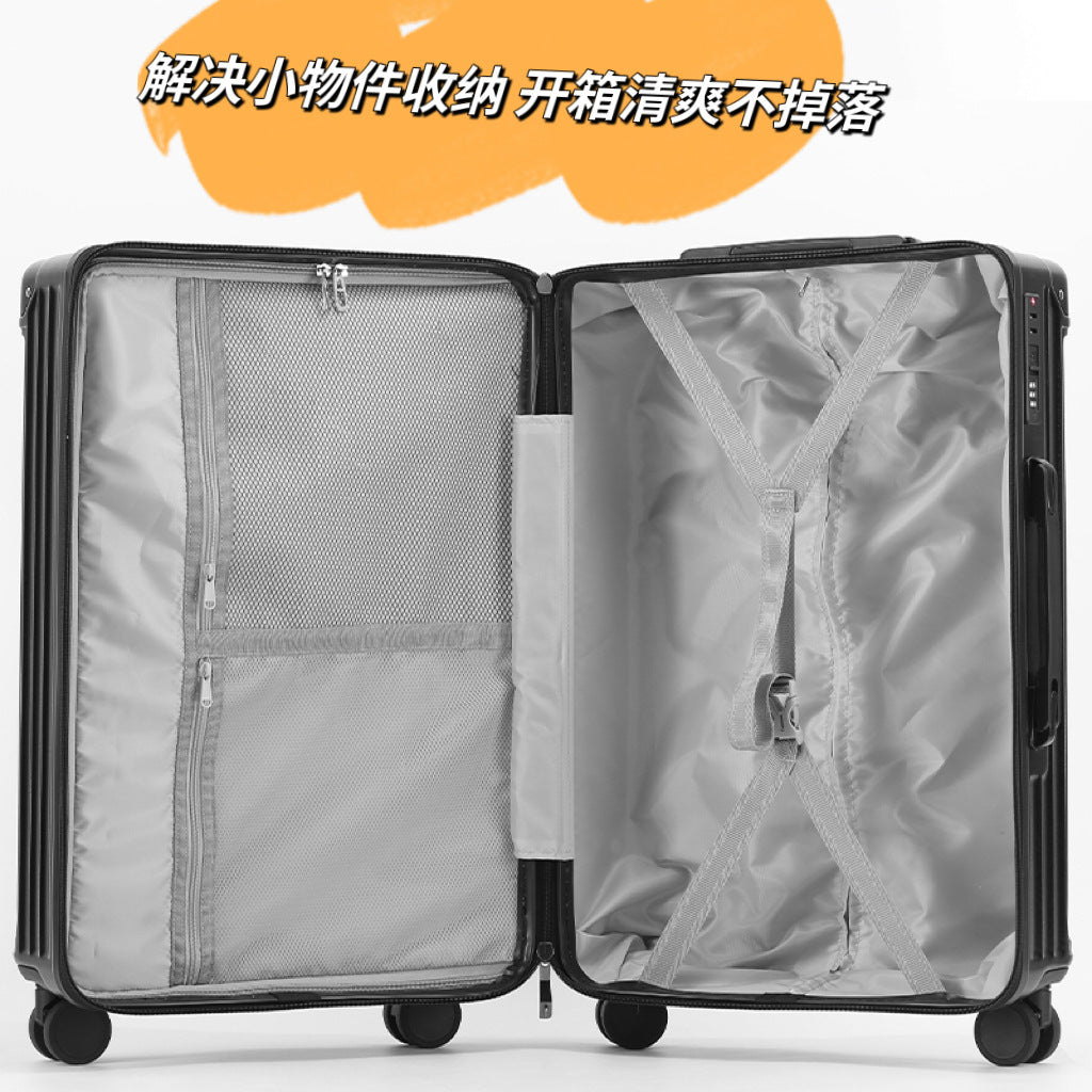 Cross-border luggage 20-inch cabin luggage three-piece suitcase trolley suitcase 24-inch anti-fall leather suitcase password bag