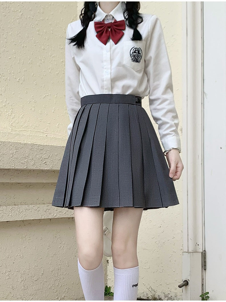 [Smoke ash] JK student suit jk genuine short skirt pleated skirt female college style sailor suit short sleeve basic version