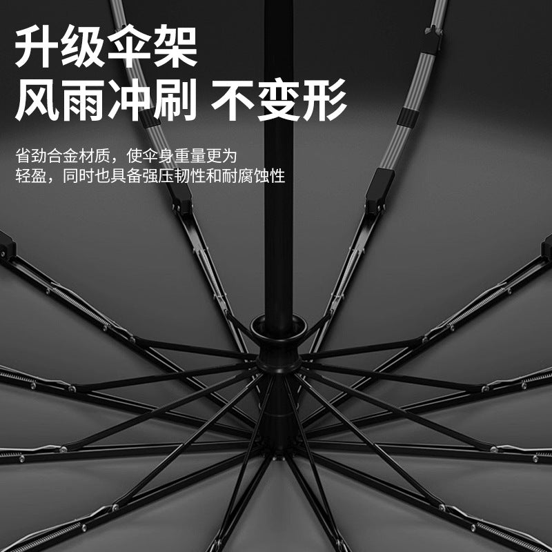 Umbrella automatic 24 rib umbrella wholesale large extra large sun umbrella anti-ultraviolet black plastic female sun protection umbrella factory