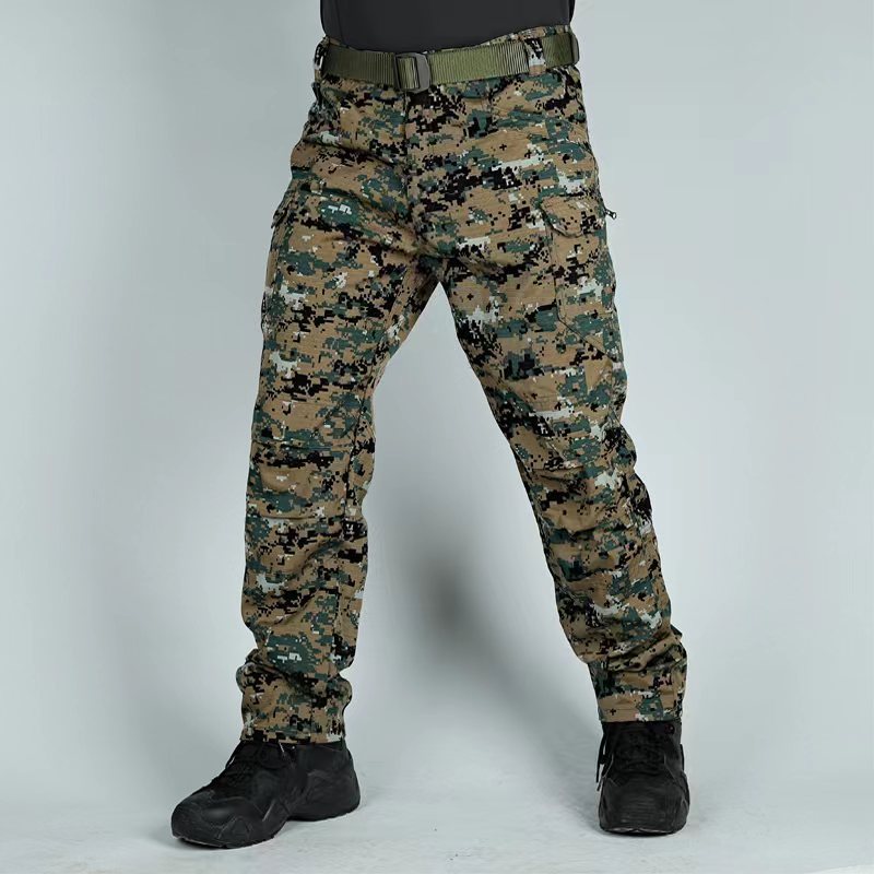 Tactical pants spring men's special forces camouflage pants overalls autumn outdoor multi-pocket pants wear-resistant IX7 military fan pants