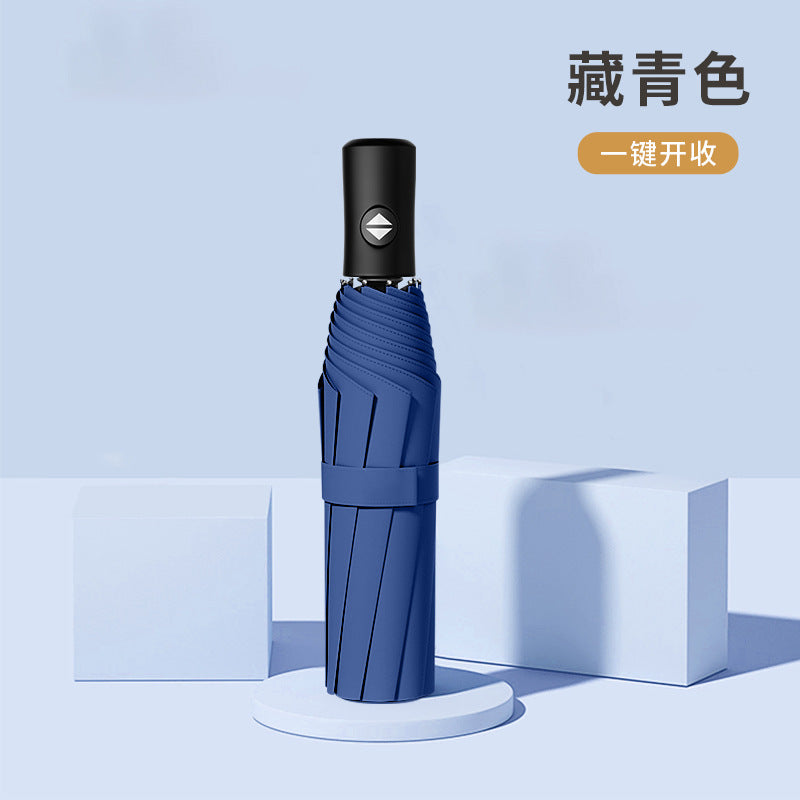 Umbrella automatic 24 rib umbrella wholesale large extra large sun umbrella anti-ultraviolet black plastic female sun protection umbrella factory