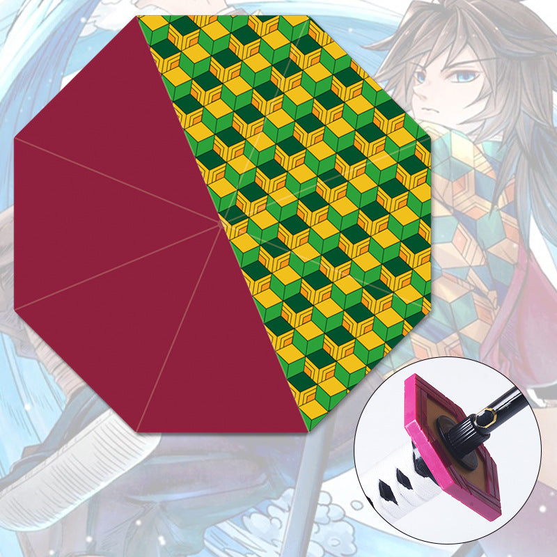 Anime umbrella long handle umbrella knife umbrella anime demon slayer sunny umbrella samurai personality creative umbrella parasol cos