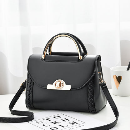 Woven Lock Clasp Small Square Bag — Shoulder & Crossbody Handbag