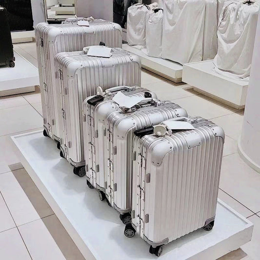 German all-aluminum magnesium alloy suitcase 20 inch boarding trolley case men and women metal travel case business suitcase gift