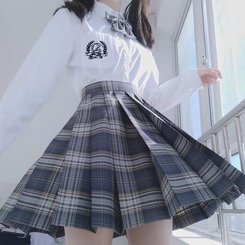 [Smoke ash] JK student suit jk genuine short skirt pleated skirt female college style sailor suit short sleeve basic version