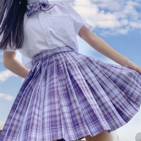 [Smoke ash] JK student suit jk genuine short skirt pleated skirt female college style sailor suit short sleeve basic version