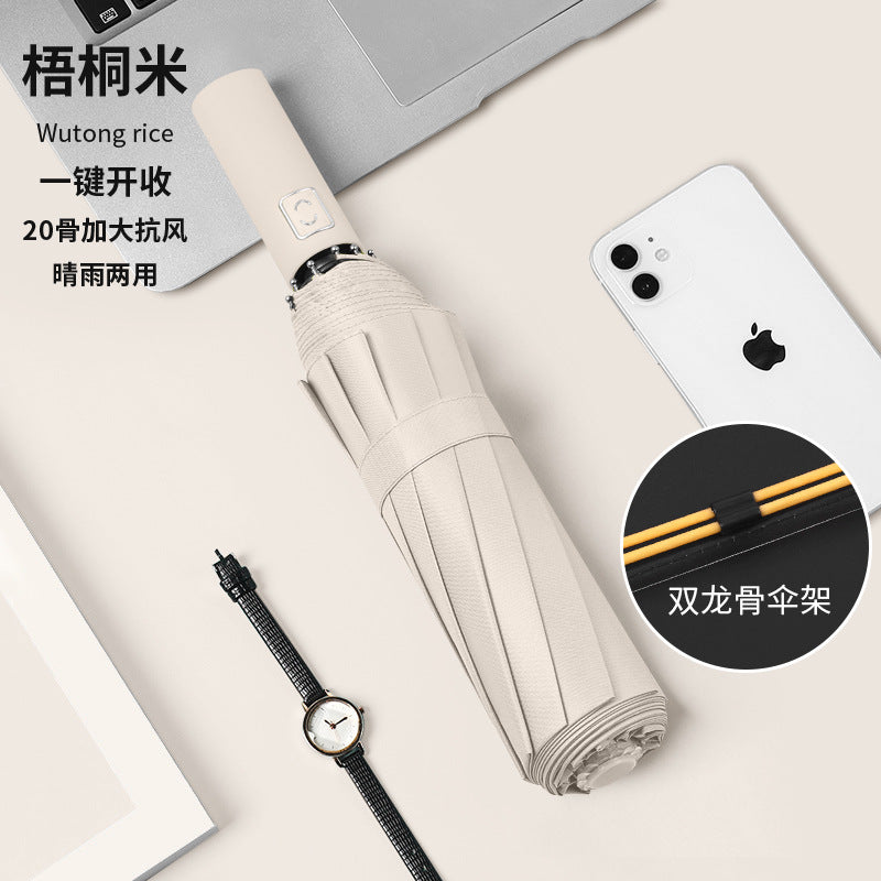 Fully automatic double large umbrella folding wholesale sunny and rainy dual-purpose umbrella sun umbrella sunshade umbrella 24 bone large umbrella