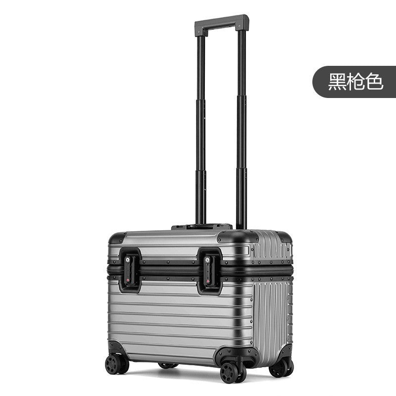 German all-aluminum magnesium alloy flip cover camera long suitcase 18 inch boarding small trolley case men's suitcase